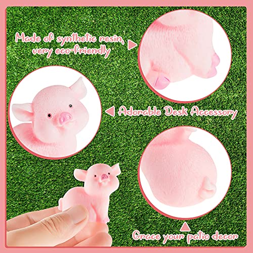 16 Pieces Cute Pink Piggy Toy Figures Miniature Pig Cake Toppers Resin Miniature Pig Figurines For Cake Decoration, Diy Crafts, Fairy Garden Decoration, Table Centerpieces, Home Decor #TOP2