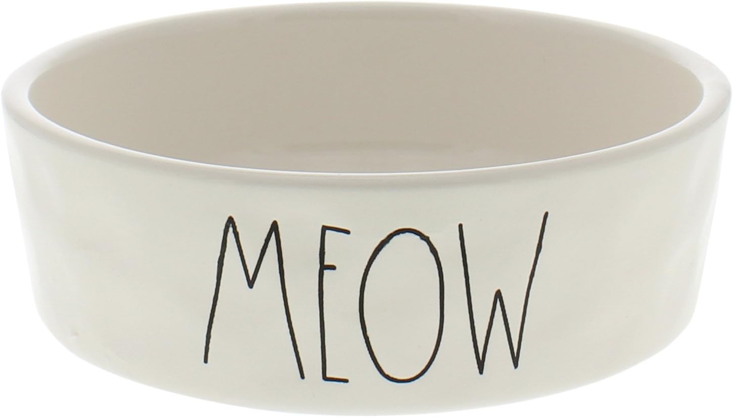 Rae Dunn Magenta Ceramic Pet Bowl Meow Small 4.75 Inch