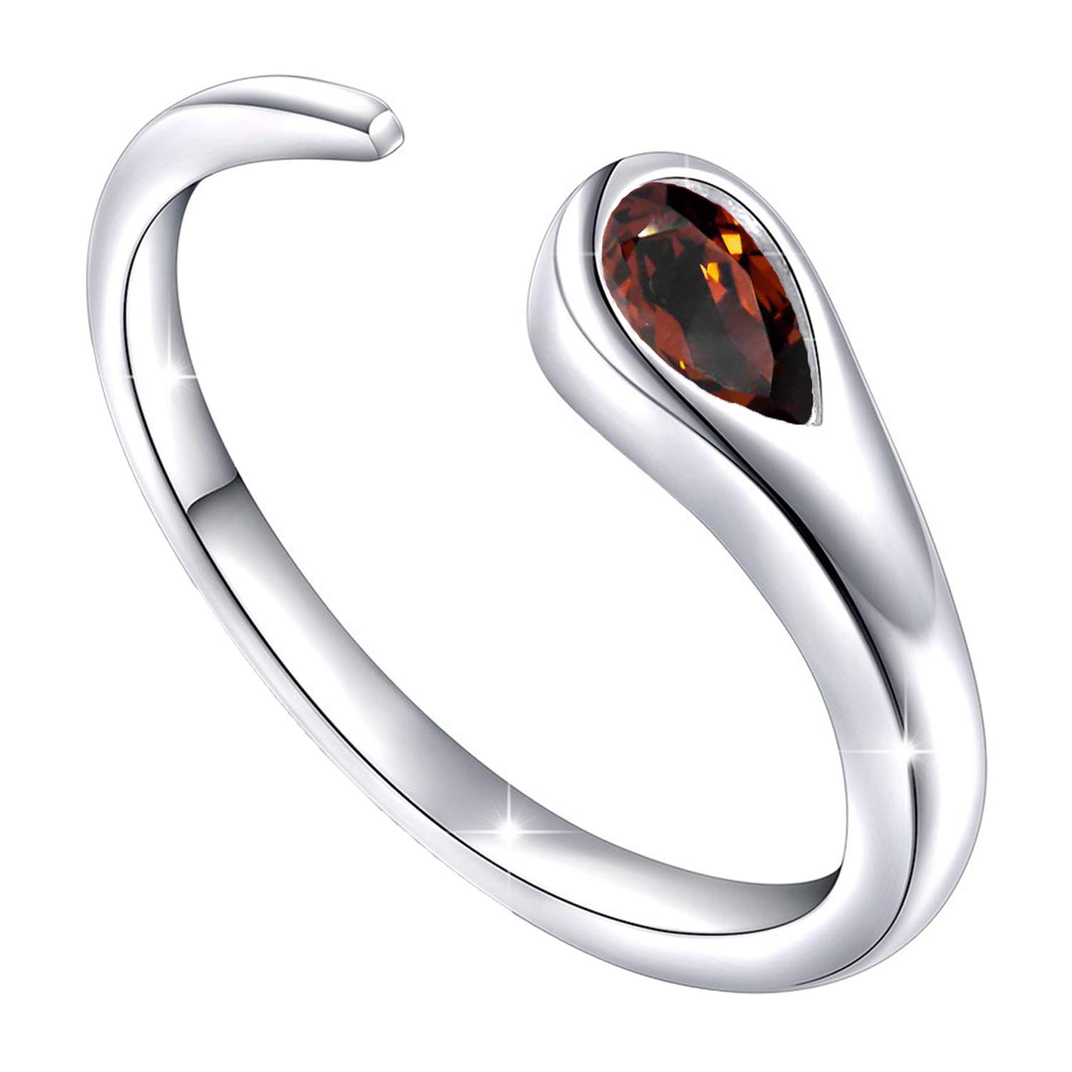 Mahi Rhodium Plated Gleaming Maroon CZ Open Wrap Adjustable Finger Ring for Women (FR1103042RCMar) (B08MZV85JG) Amazon Price History, Amazon Price Tracker