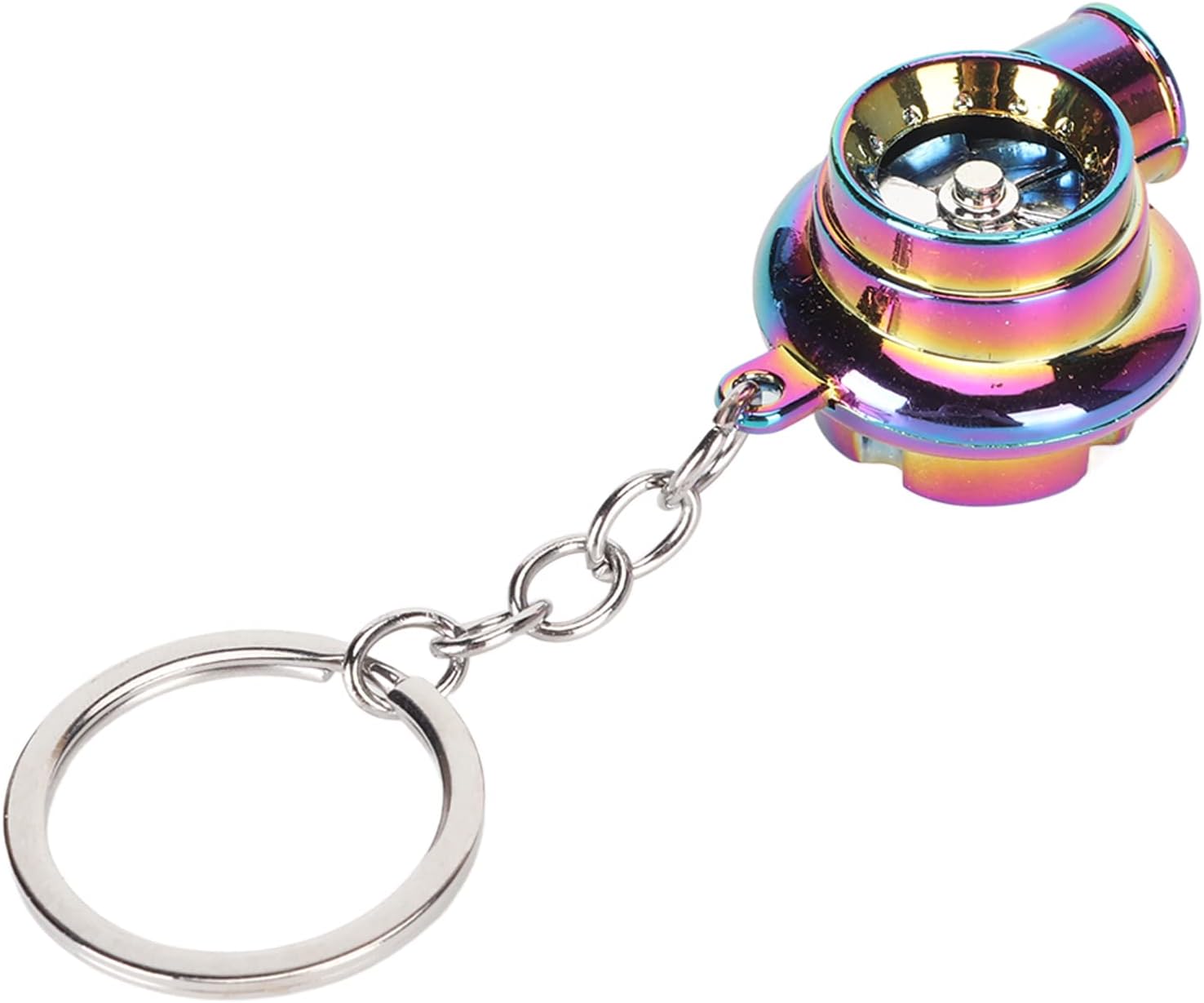 Electronic Turbo Keychain, Delicate Interesting Metal Portable LED Keychain with Sound and Light for Friends