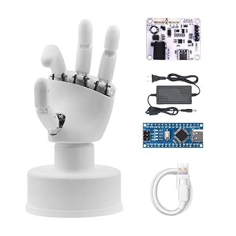 AmazingHand Open Source Dexterous Robotic Hand, Left Hand, 8DOF Serial Bus Servos, TPU Flexible Shell, LeRobot Compatible, SO-ARM101 Compatible, Pre-Assembled, for Learning Research