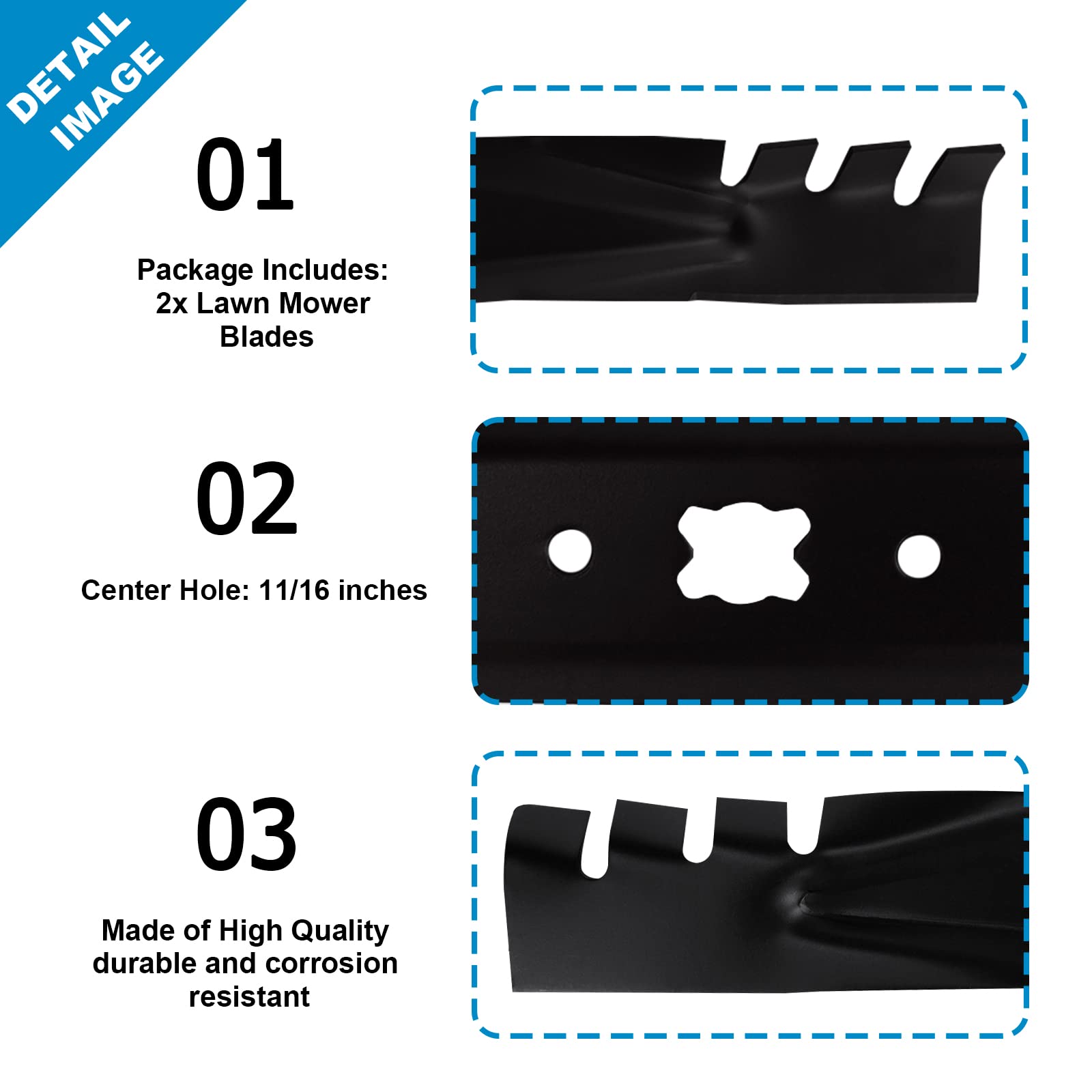 Cuchillas para cortacésped Cub Cadet MTD 742-04276 742-0741 742-0741-0637 942-0741-X, Craftsman SPM209370365 21 pulgadas, 2 unidades