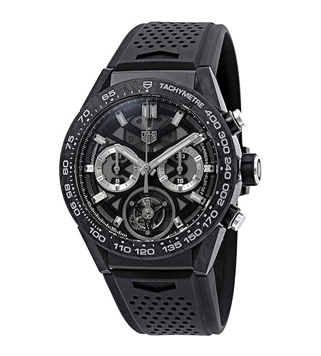 TAG Heuer Carrera Chronograph Men's Calibre Heuer 02 Automatic Chronograph Black Dial Watch