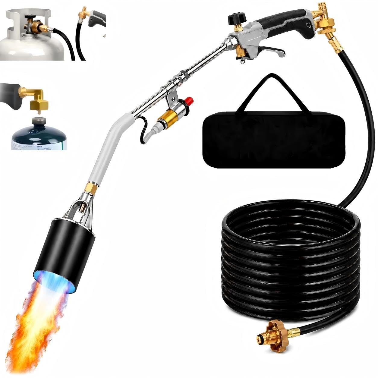 SafBbcue Weed Burner - Propane Torch with 12.5FT Hose -1
