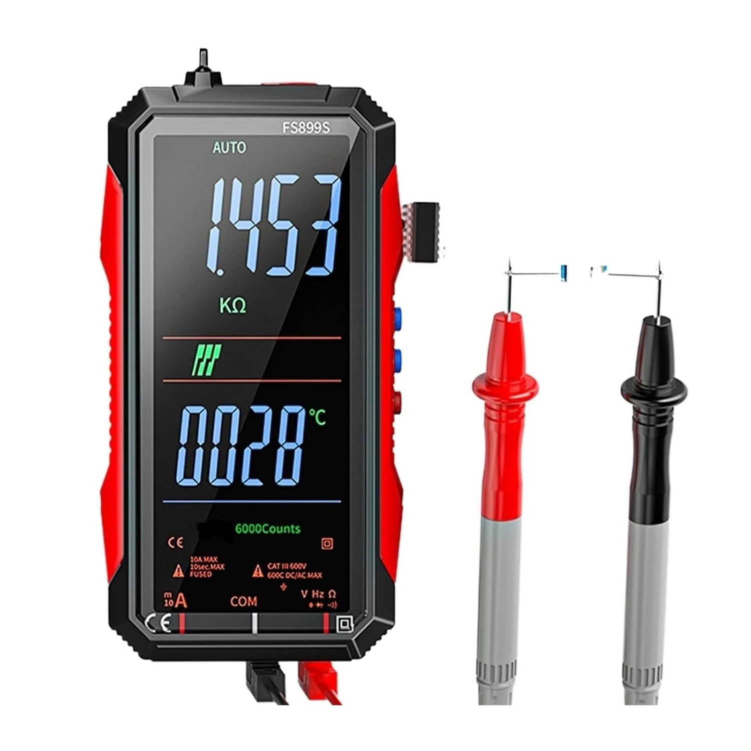 FS899S Digital Multimeter 6000 Counts RechargeableRanging DC AC