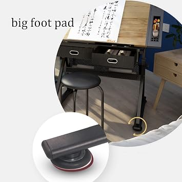 Drawing Table Adjustable Drafting Table with Stool, Tiltable Draft Desk Drawing Table, Bamboo/ Tabletop Drawing Table, with Storage And Drawers, Art Desk for Drawing Painting Work Study beautifu
