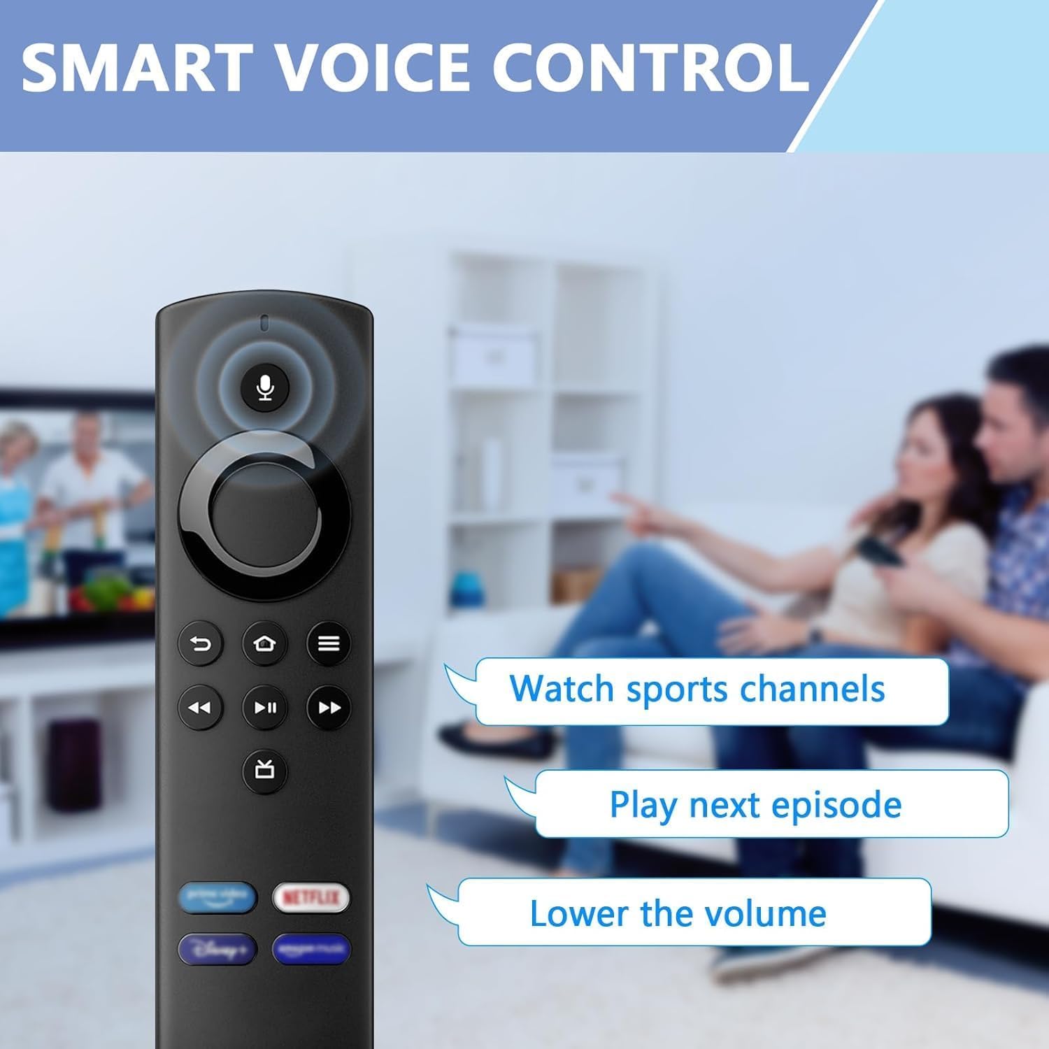 Telecomando di ricambio vocale, telecomando di ricambio con funzione vocale, adatto per Smart TV Stick 2nd Gen & 3rd Gen & 4K & Lite, adatto per Smart TV Cube 1st Gen & 2nd Gen.