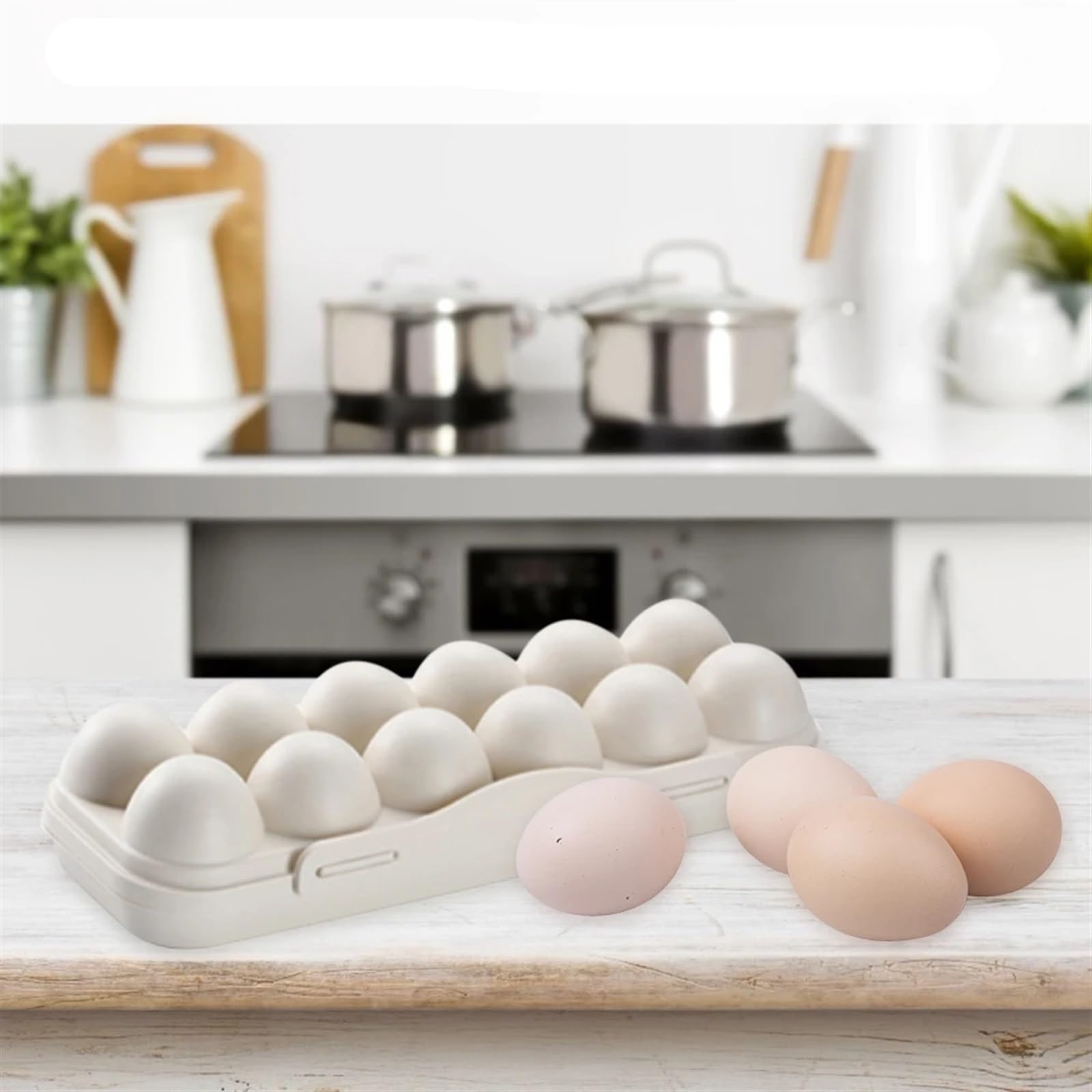 1/2 Uds. Caja de almacenamiento de huevos de 12 rejillas, contenedor de huevos de plástico a prueba de golpes, bandeja con ranura for huevos, caja for refrigerador, Camping, Picnic, senderismo y viaje