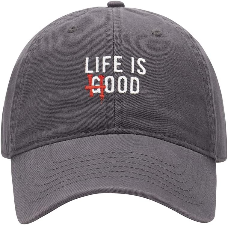 Baseball Cap Men Life is Hood Embroidered Washed Cotton Dog Hat Baseball Caps