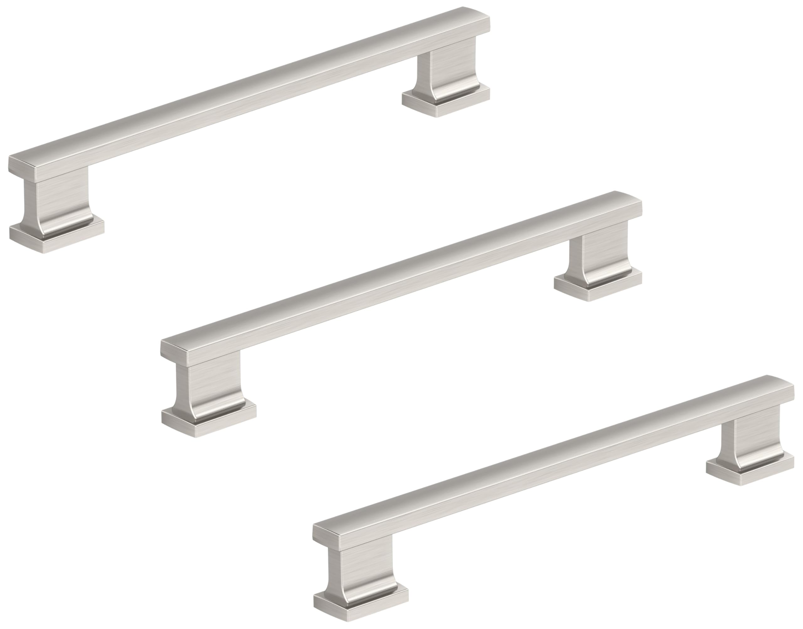 Amerock 10BX37093G10 | Satin Nickel Cabinet Pull | 6-5/16 inch (160mm) Center-to-Center | 30 Pack | Triomphe | Furniture Hardware