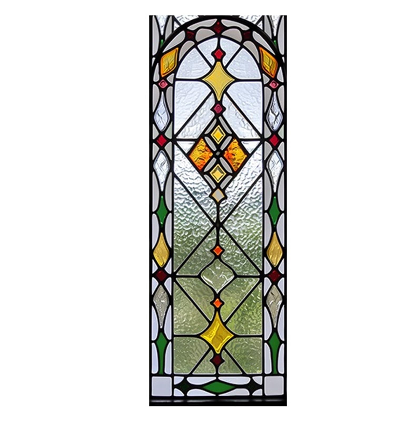 Mdsiokhj Color 4 Stained Glass Window Film Vintage Tinted Window Glass With Anti-Peeping Film Anti-Light Electrostatic Scrub(,60X100cm)