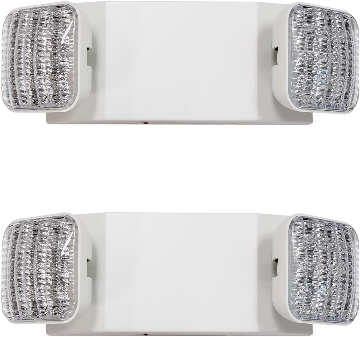 Emergency Exit Light with Two LED Heads and 90 Minutes Back-Up Battery, 120-277 Voltage, Wall Mount, Hard Wired, LED Exit Signs With Battery Backup, UL Listed - 2PK