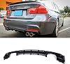 F30 Diffuser, FRP M Style Rear Bumper Diffuser Lip 4 Exhaust Tips for BMW 3 Series F30 320i 325i 328i 335i M-Tech M Sport Matt Black