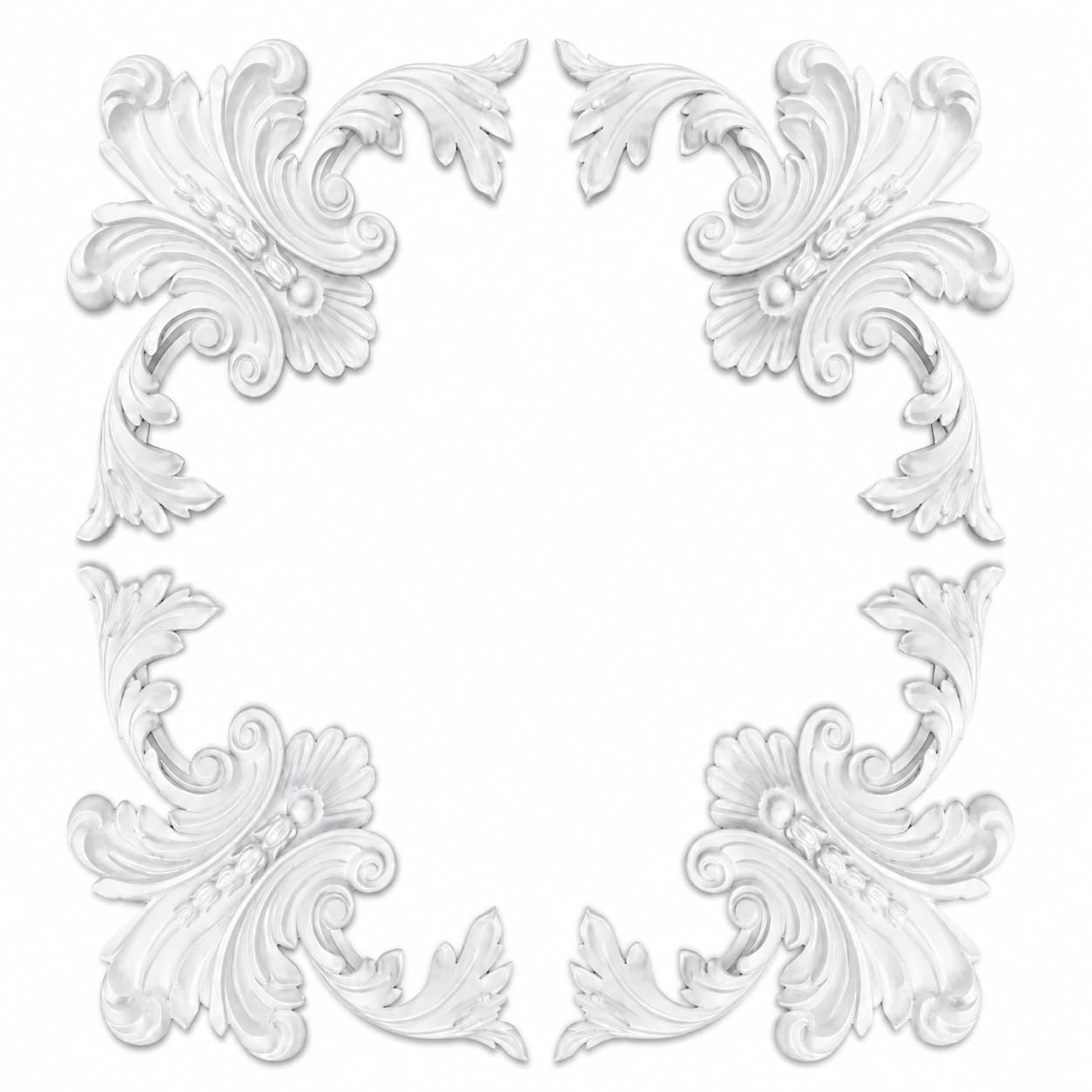 Molduras de pared de esquina PU set de 4 piezas de 21x21cm para decoración de marcos interiores
