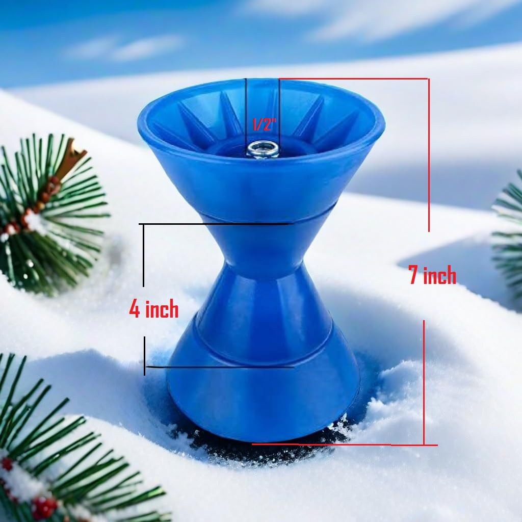 MARKGOO Boat Trailer Roller Assembly with 1/2 in Shaft Bow Stop for Boat Trailers Bow Stop Blue 7x4 INCH