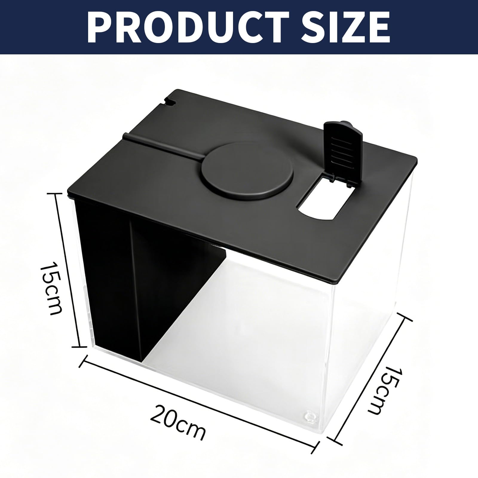 Betta Aquarium Komplettset, 3,7L Kleines Mini Aquarium aus Acryl, Schwarz | mit Filterpumpe und Eingebautem Filtersystem, LED-Beleuchtung, ideal für kleine Fische, Garnelen und Pflanzen,ohne Batterie