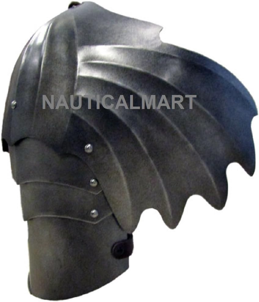 NauticalMart LARP Armour Gothic Winged Pauldrons, Adult Unisex Plastic Armor, Black