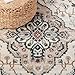 SAFAVIEH Lyndhurst Collection Area Rug - 8' Round, Cream & Beige, Non-Shedding & Easy Care, Oriental Pattern, Ideal for High Traffic Areas in Living Room, Foyer, Bedroom (LNH338B-8R)