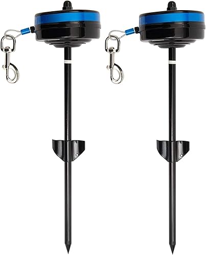 Miniatura 3 de Lixit Sujeciones Retráctiles con Soporte de Montaje y Estaca para Perros (Soporte de Montaje, Pequeño)