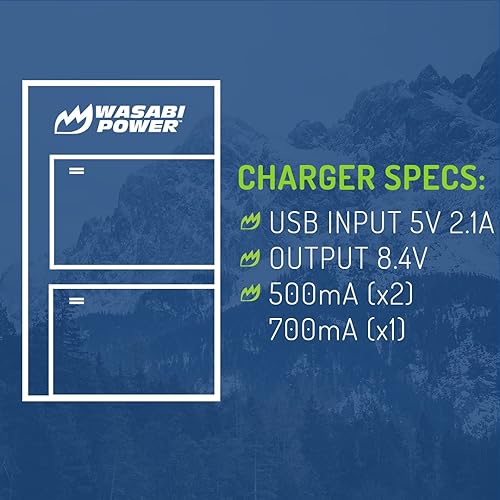 Miniatura 3 de Wasabi Power Cargador de batería USB dual para Sony NP-FW50, compatible con múltiples modelos de Sony, carga 2 baterías simultáneamente, salida de 5