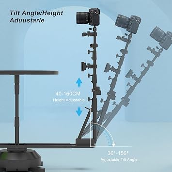 360 Degree Spinner,Photography Turntable, Rotating Photo Video Platform, Camera Slider,Adjustable Tilt Angle/Height (Manual)