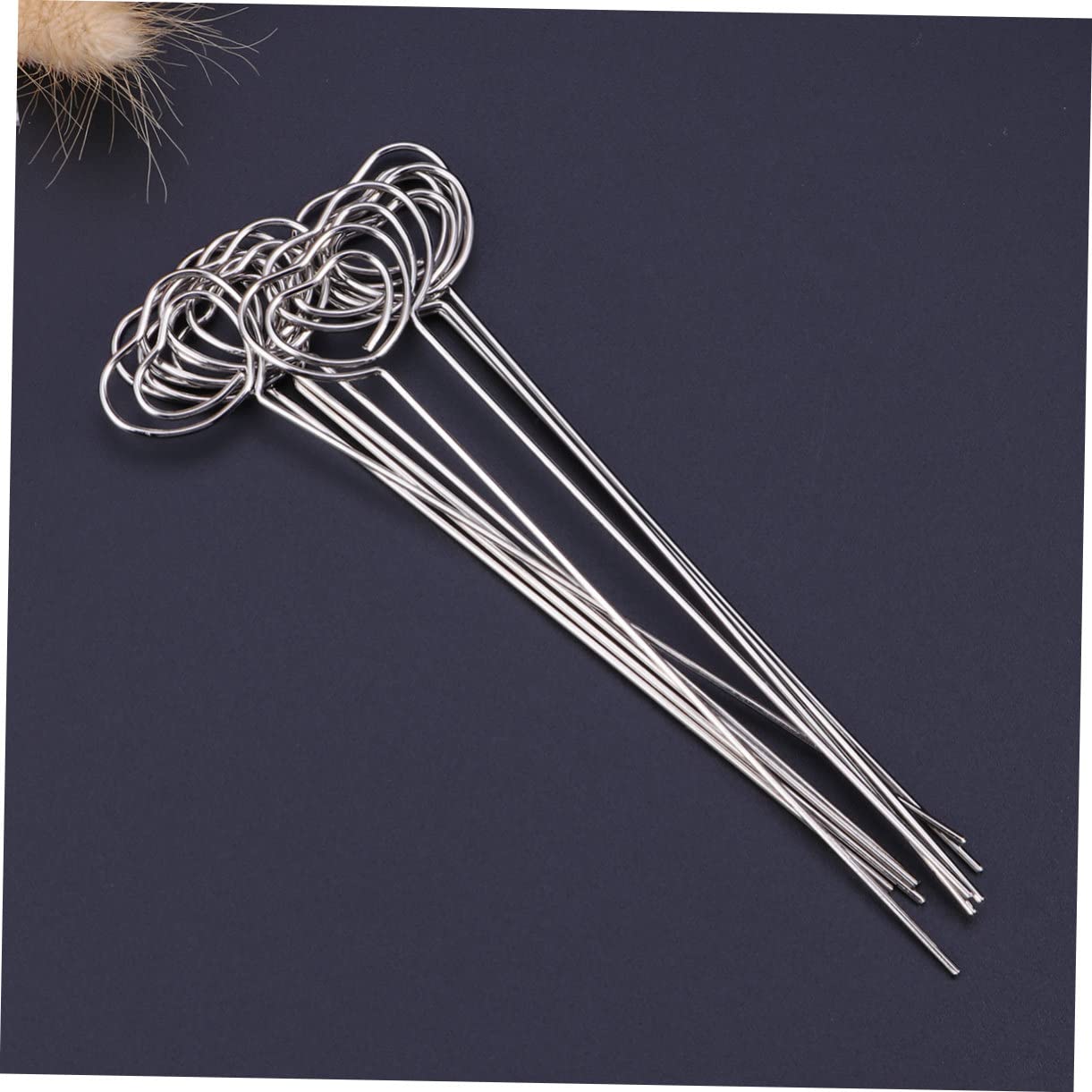 DECHOUS 3 Set di Portafoto A Forma di Cuore in Metallo con Clip per Foto per Casa Ufficio Matrimonio Argento 50 Pezzi*3