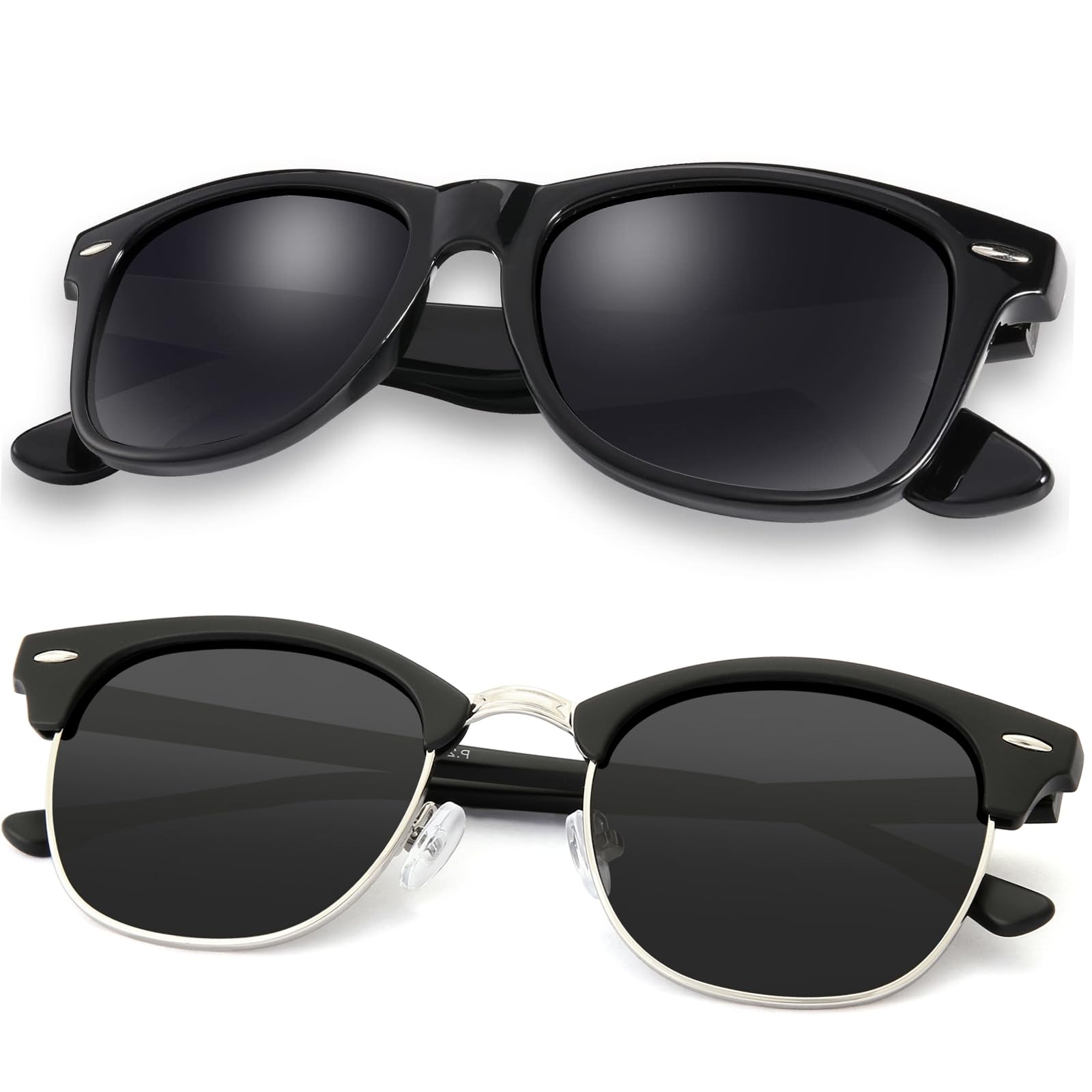 GEELUN Sunglasses for Women Men,Womens Vintage Sunglasses Trendy Round Classic Retro Mirrored Polarized Sun glasses