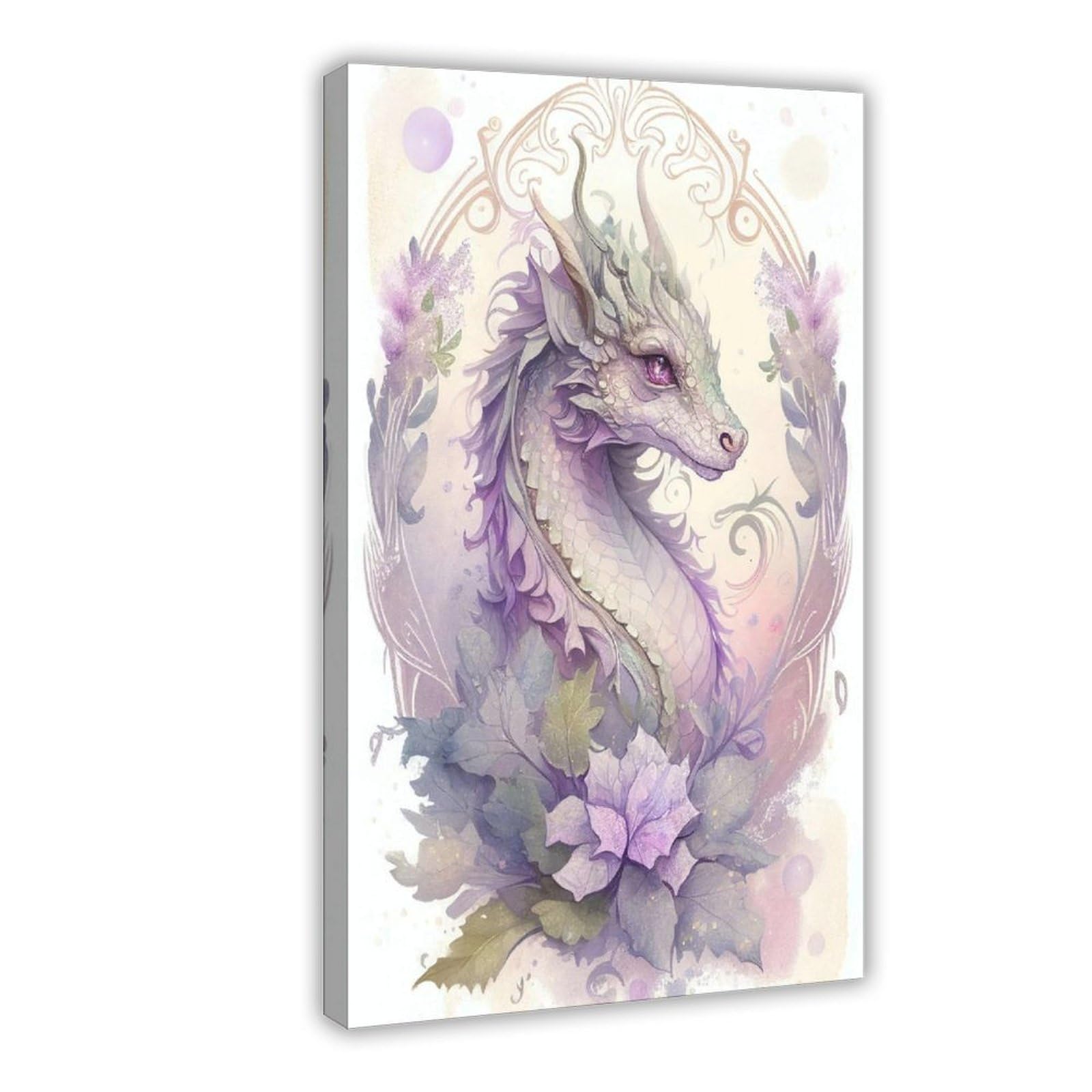 Bareronor Watercolor Dragon Poster (2) Canvas Poster Bedroom Decor Landscape Office Room Decor Gift 20" L X 30" W
