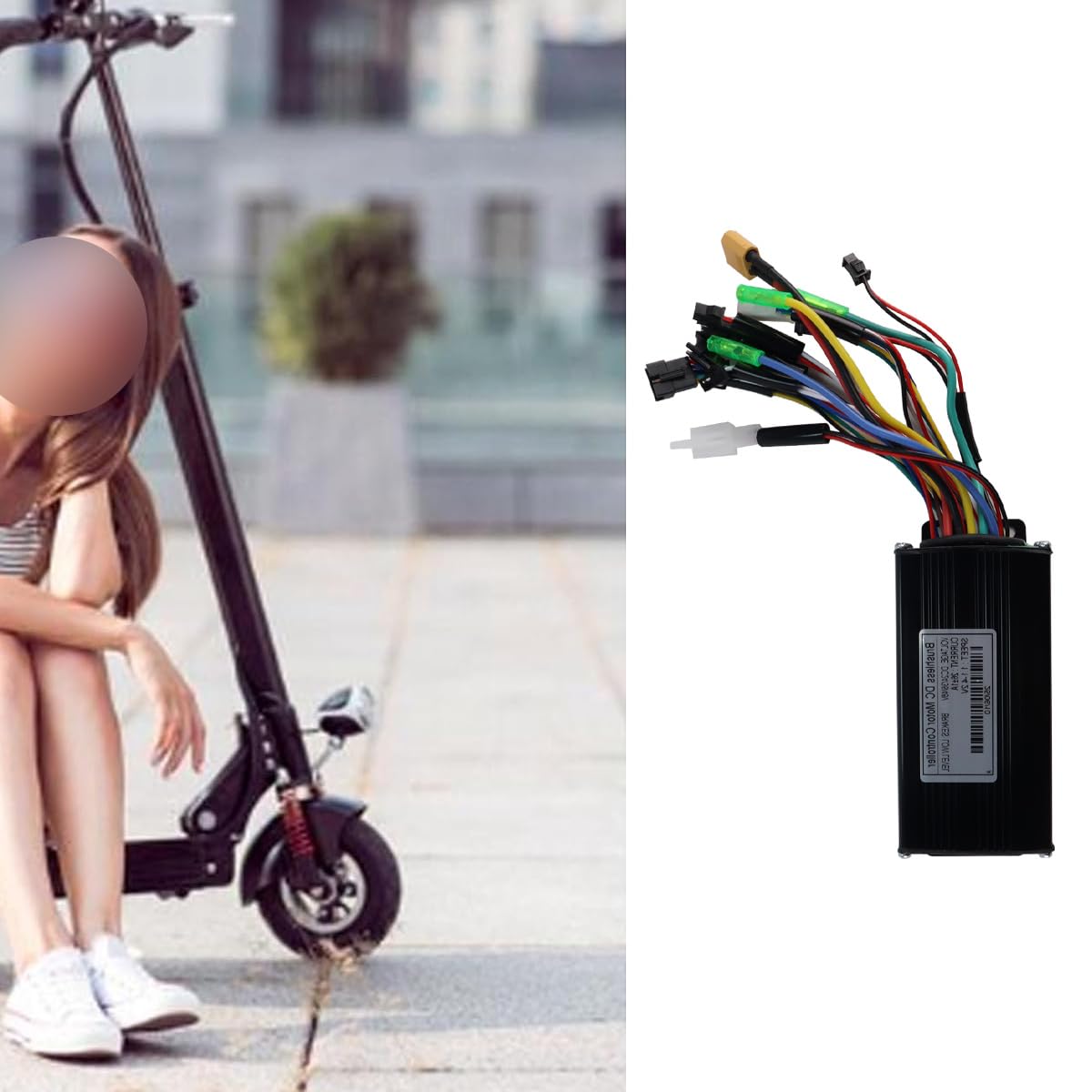 Regolatore Intelligente a Onda Sinusoidale a 3 modalità con Abbinamento Automatico del Motore 24V 36V 48V Senza Spazzole, Adatto per Motori da 500 W.