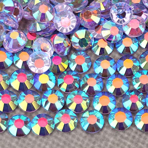 Aurehen 10000Pcs 2-6Mm Transparent Light Purple Ab Resin Flat Back Rhinestones, Round Non Hotfix Resin Rhinestones Nail Gems Stones With Tweezer & Picker Pen For Tumblers Nail Art & Diy Decoration #TOP3