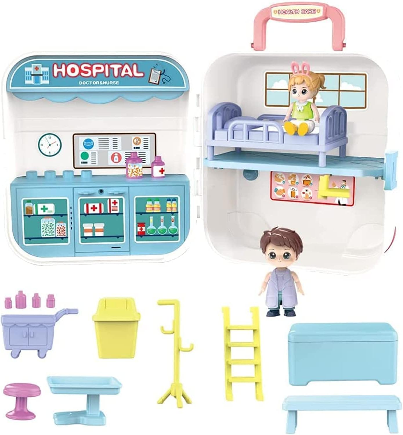 YelaJoy Doctor Medical Kit, Dentist Toy Set Medical Toy with Music, 19Pieces Doctor Set for Kids, Doctor Costume Matching Toys for Classrooms Doctor Cosplay Dress Up Children