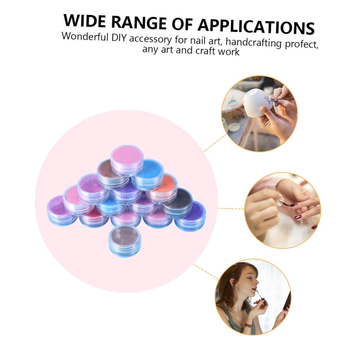 Lurrose 48pezzi Glitter Pigmenti Per Trucco Cosmetica Per Unghie Ombretto Gloss Labbra Artigianato e Decorazioni Casuali