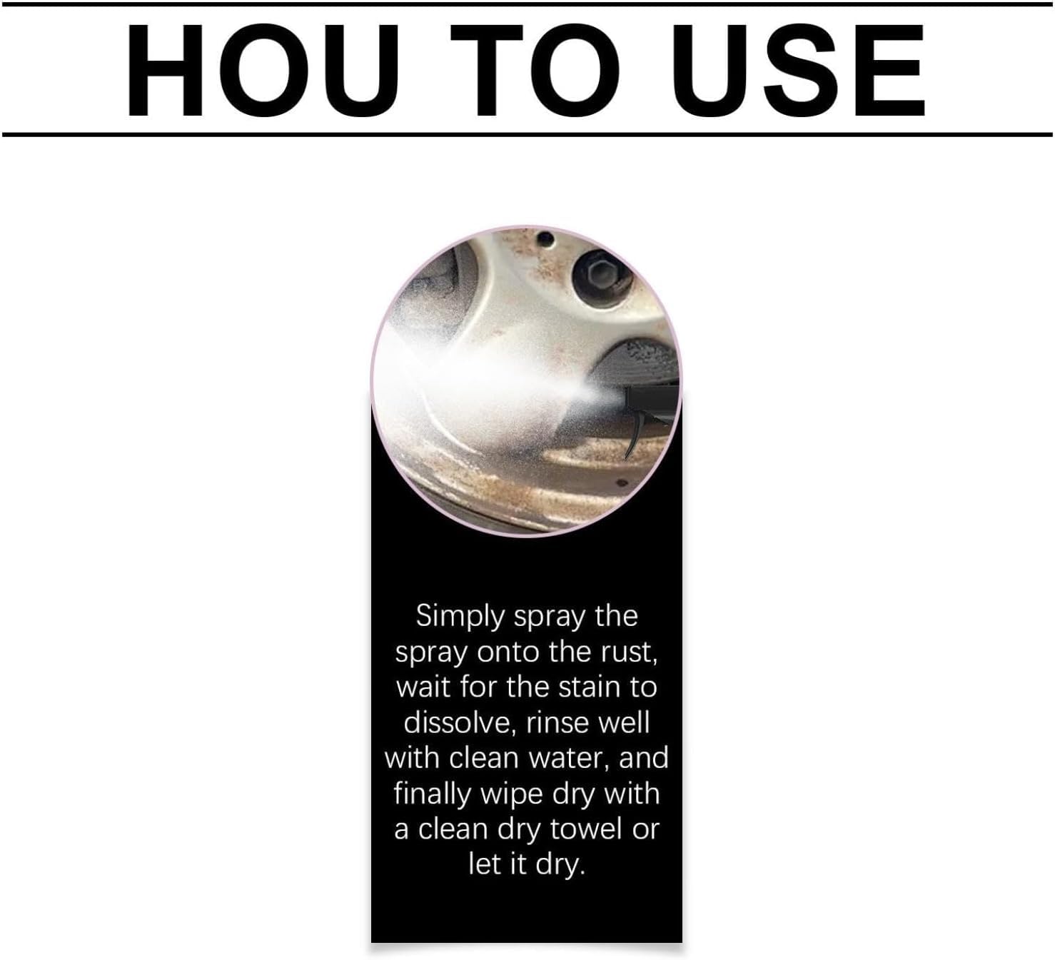 Iron Eraser Rust Remover Spray, 120ML Iron Powder Remover Spray for Car Wheels and Paint Fast Acting Rust and Brake Dust Removers for Wheels, Tools & Hardware, Automotive Care