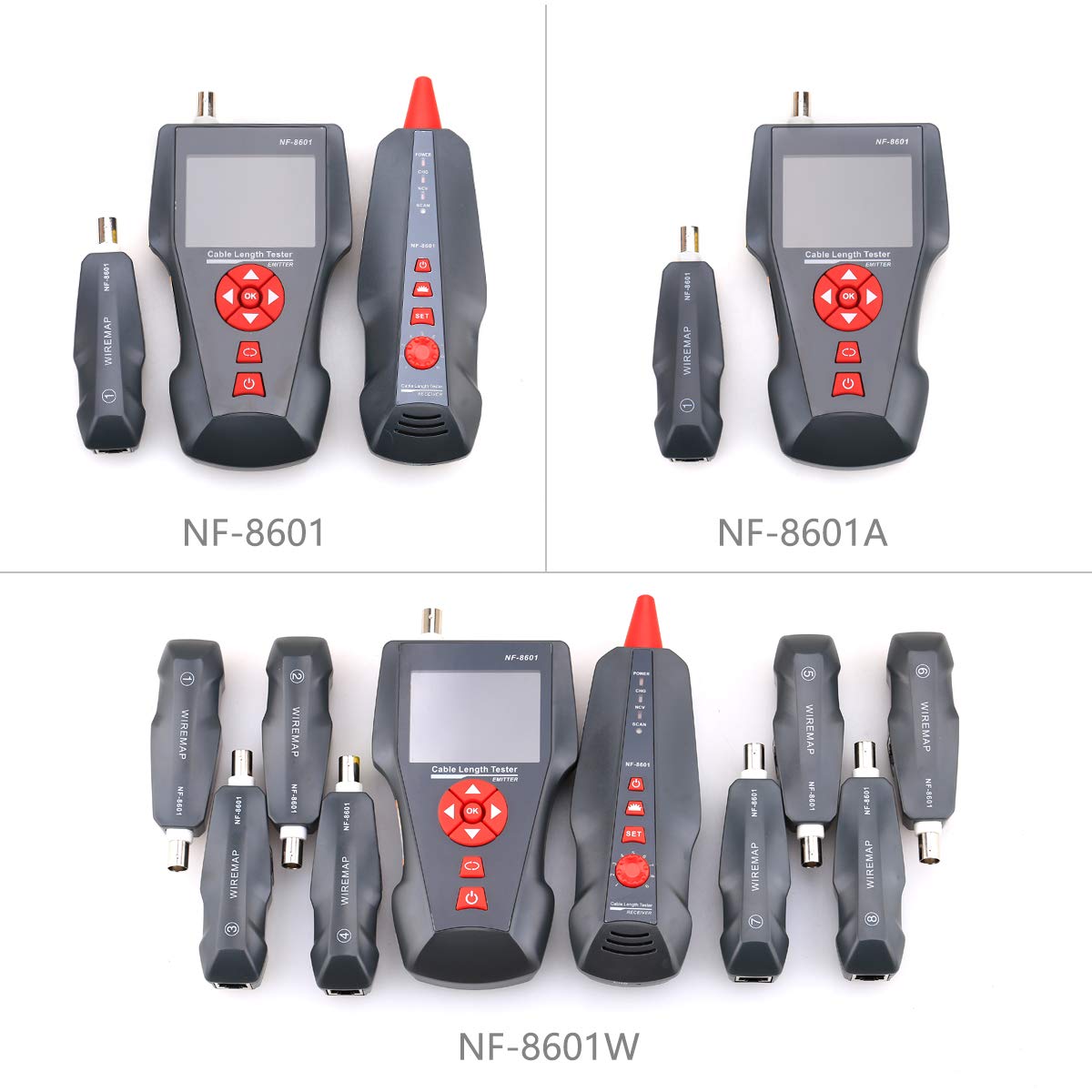 NF-8601 /NF-8601W Wielofunkcyjny tester kabli sieciowych LCD Tester długości kabla Tester punktów przerwania Wersja angielska KELUSHI (NF-8601)