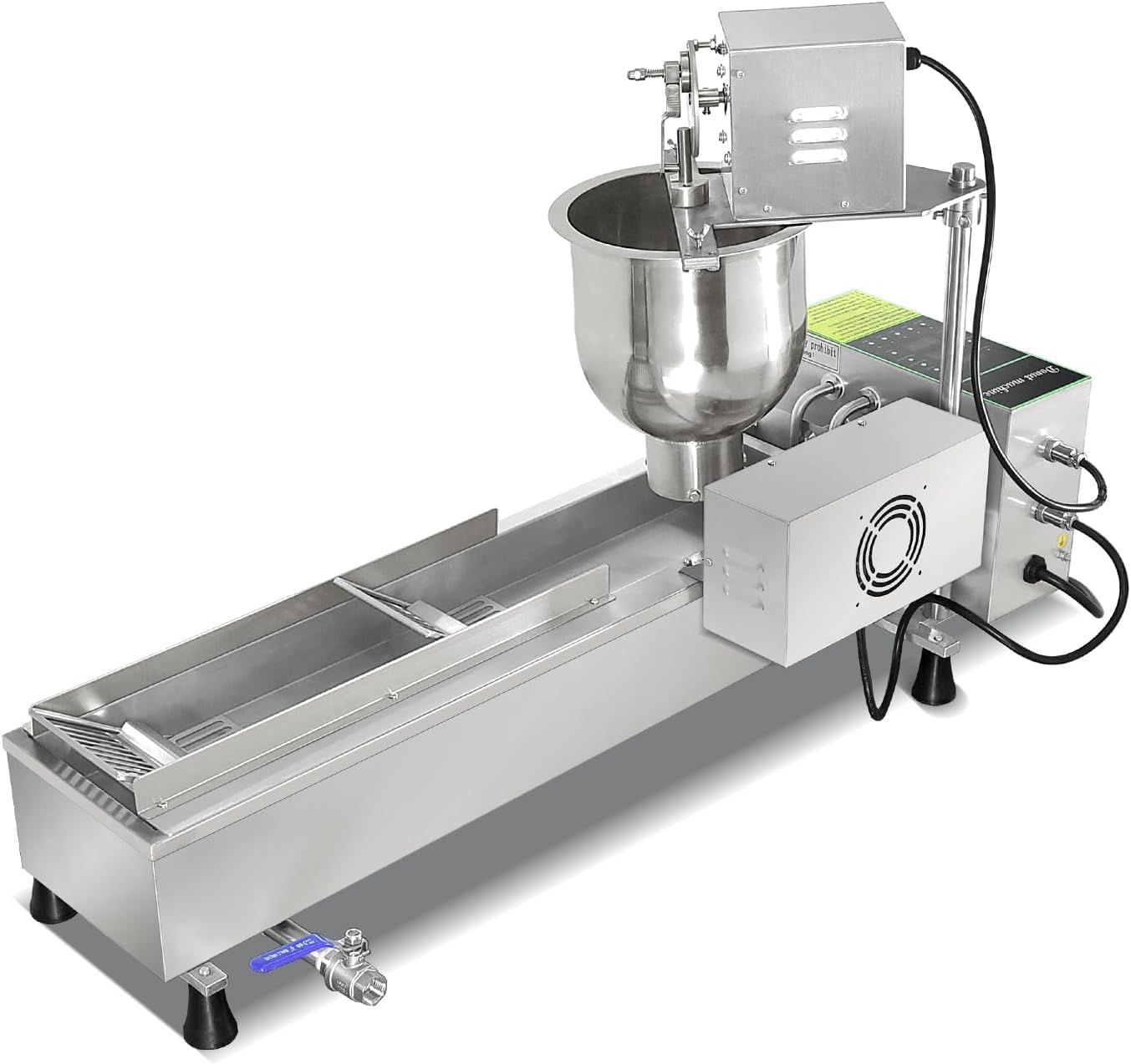Máquina automática para hacer donas con tolva de 7 L, conteo automático, giro automático, temporizador, control de temperatura, potencia de 3000 W