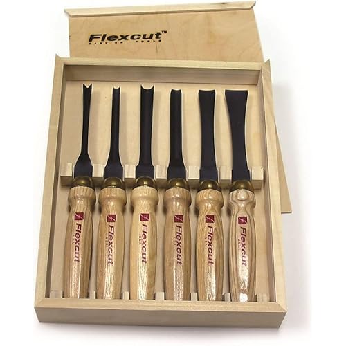 Flexcut Wood Carving Tools 6-Piece Starter Set MC150 | Ice Mallet Carving Chisels and Gouges, Made in the U.S.A