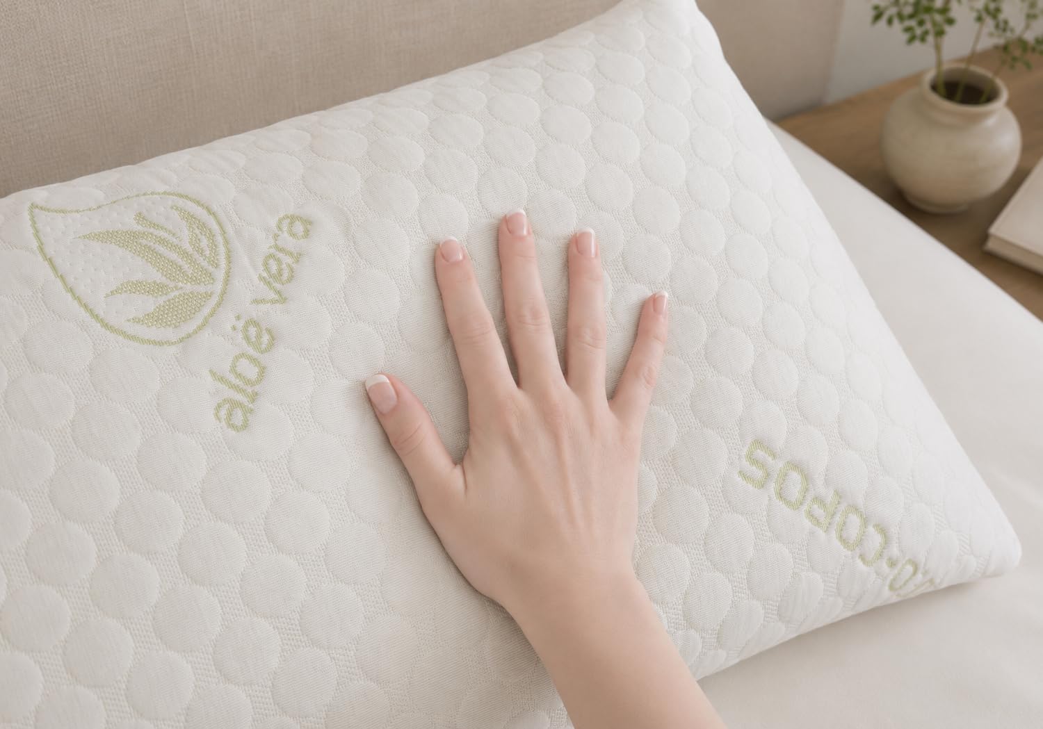 Todocama Poduszka pod głowę, 100% wiskoelastyczna, rdzeń z tkaniny stretch, wyściełany i z cząsteczkami płatków, biały, 2 x 70 cm