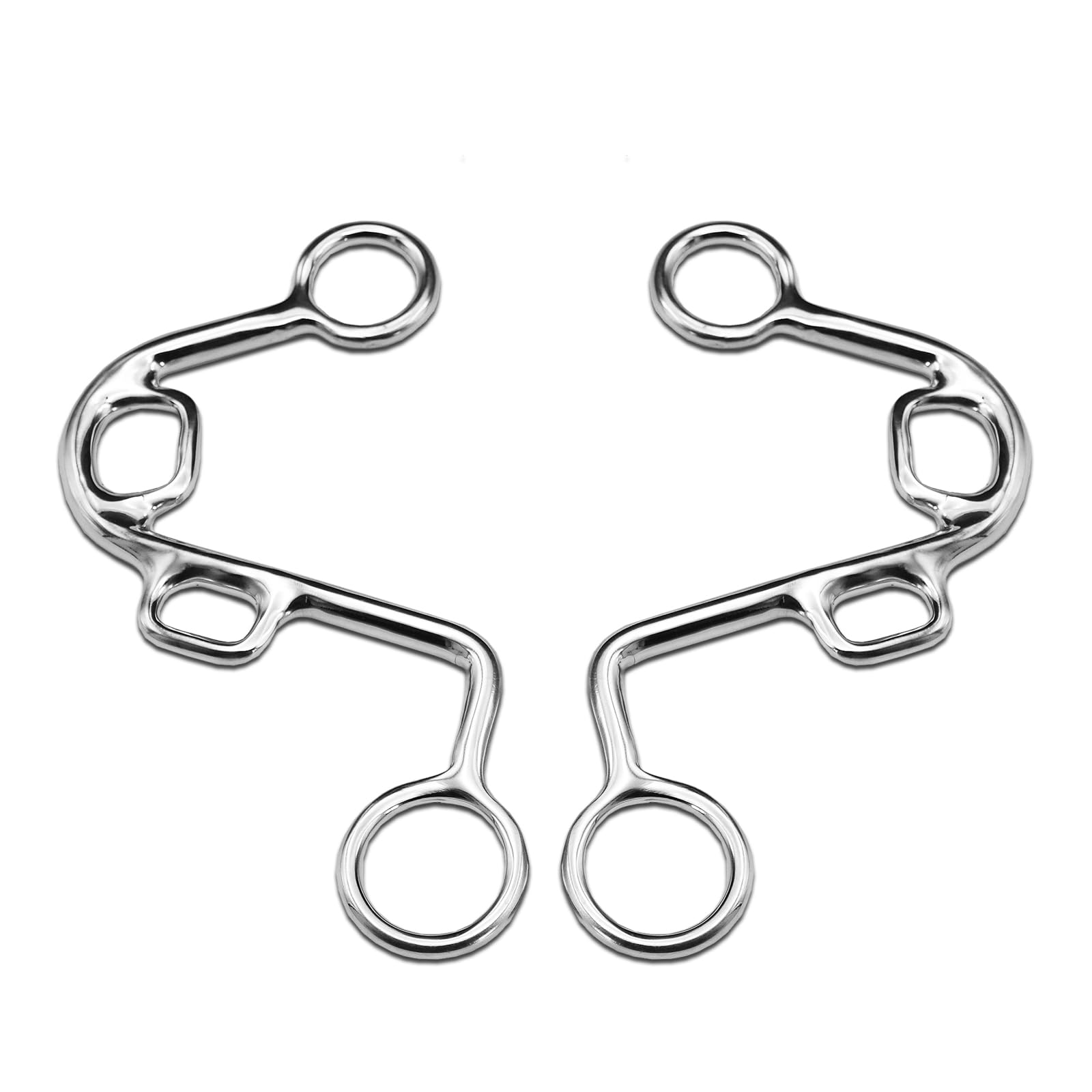 S Hackamore Shanks - S Shaped Horse Bitless Hackamore - Hackamores - Polished Finish - Pair - Stainless Steel "S"- Shaped Shanks - New