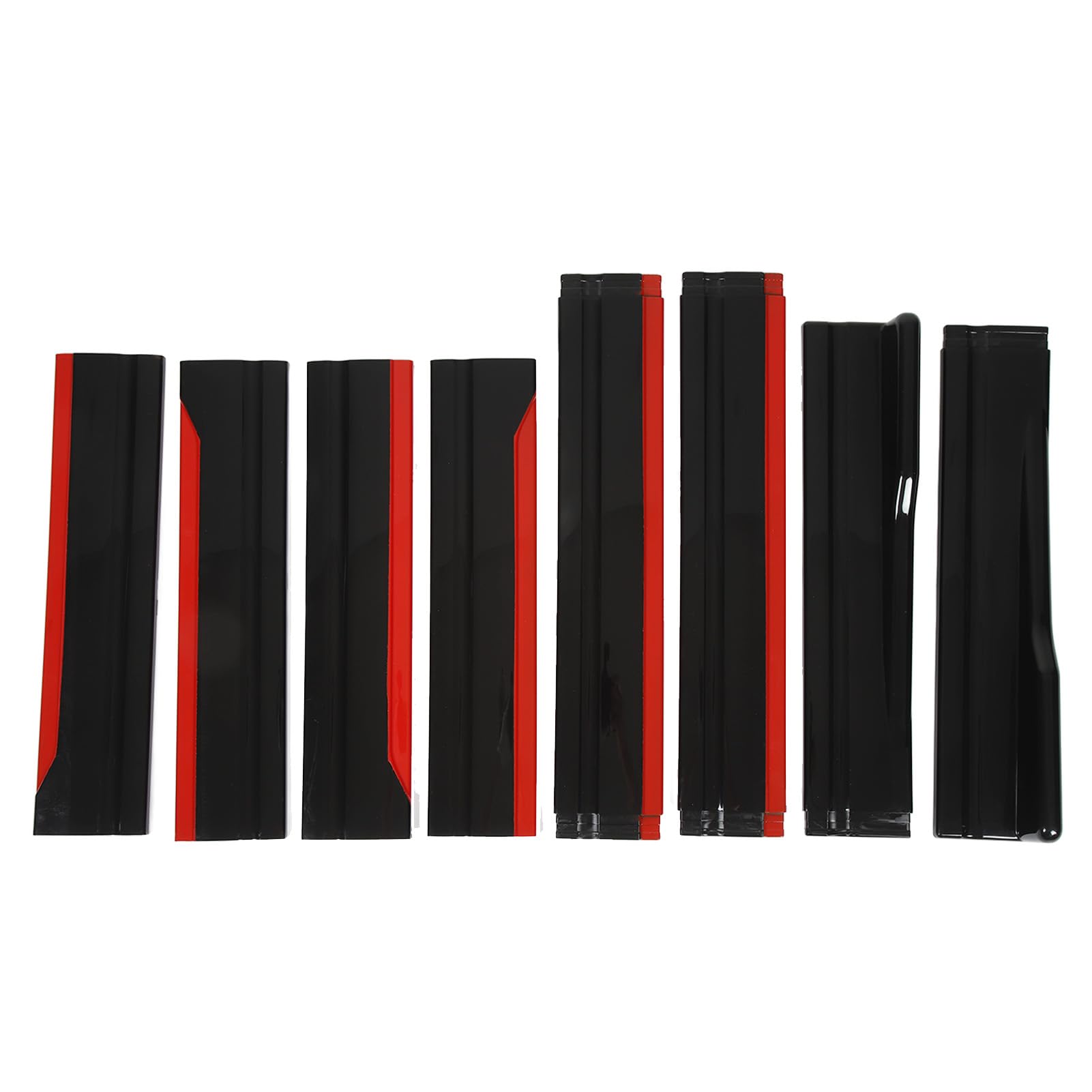 Lot de 8 Jupes Latérales de Voiture, élégant Rouge et Noir Brillant, Kit de Carrosserie de Panneau D'aile D'extension de Séparateur de Lèvre Latérale pour Seat