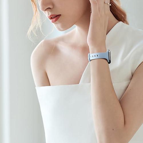 Miniatura 2 de Lerobo Paquete de 12 correas delgadas compatibles con Apple Watch de 1.496 pulgadas, 1.575 pulgadas, 1.614 pulgadas, 1.654 pulgadas, 1.732 pulgadas,