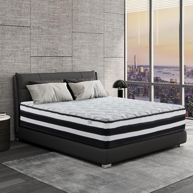 Colchón 160x200 cm Viscoelástica, Firmeza Media Confort, Híbrido Colchón Espuma y Muelles Ensacados, Oeko-Tex, Transpirable, 10 Zonas Ergonómico Altura 26 cm, Hipoalergénico y Antiácaros, Matrimonial