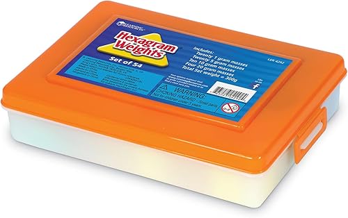 Miniatura 10 de Learning Resources Pesas hexagonales  Juego de 54 piezas, suministros para profesores de matemáticas a partir de 8 años, herramientas de aprendizaje