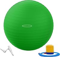 Vista 10 de Fitvids Pelota de ejercicio para fitness, yoga, pilates con bomba rápida, pelota de equilibrio antideslizante antiestallido