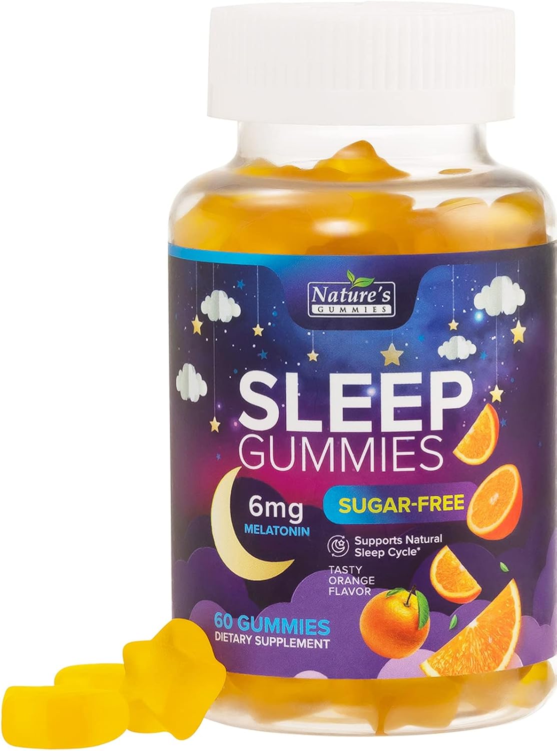 Sleep Gummies Sugar Free Extra Strength 6mg Melatonin, Natural Sleeping Gummy for
