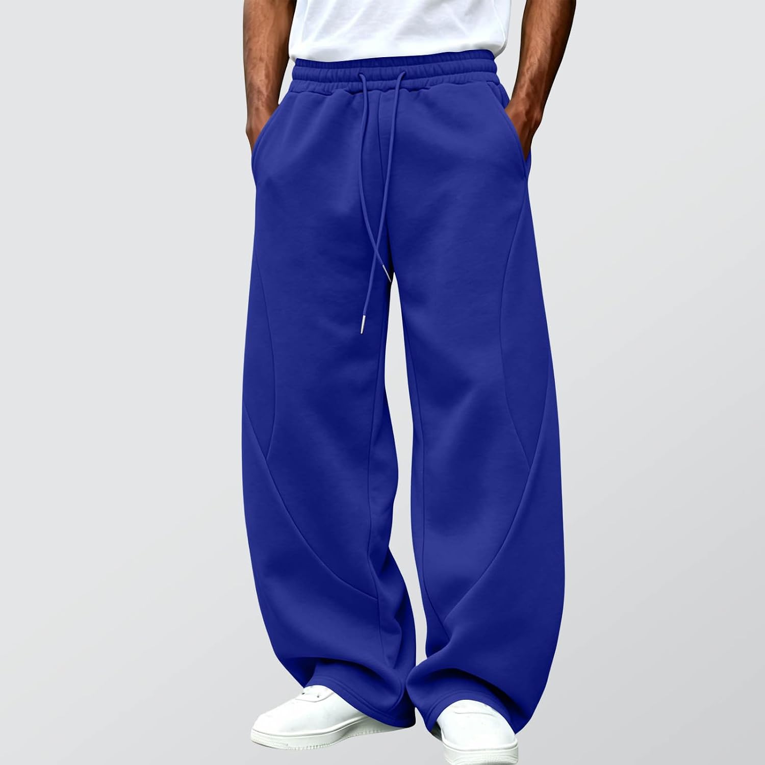 Heavyweight Wide Leg Sweatpants for Men Fleece Oversized Drawstring | Thick Fleece Interior for Cold-Weather Warmth, Relaxed Baggy Silhouette for Lounging, Cozy Nights In, or Casual Outings