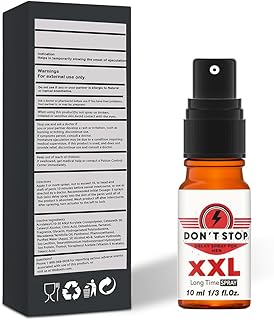 Don't Stop me Male Performance Delay Spray, 10 ml – Gentle, Non-Irritating Formula, No Odor – Sexual Enhancer for Men Seeking Extended Intimacy and Enhanced Stamina