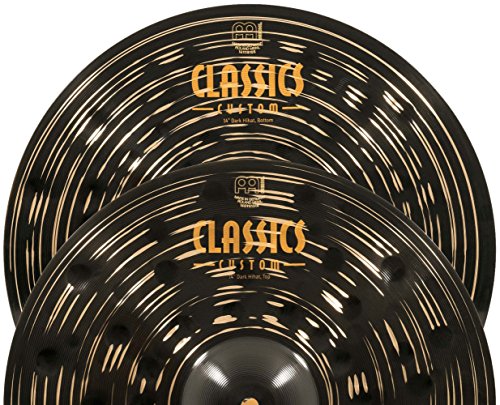 Meinl 14" Hihat (Hi Hat) Cymbal Pair - Classics Custom Dark - Made In Germany, 2-Year Warranty (Cc14Dah) #TOP3