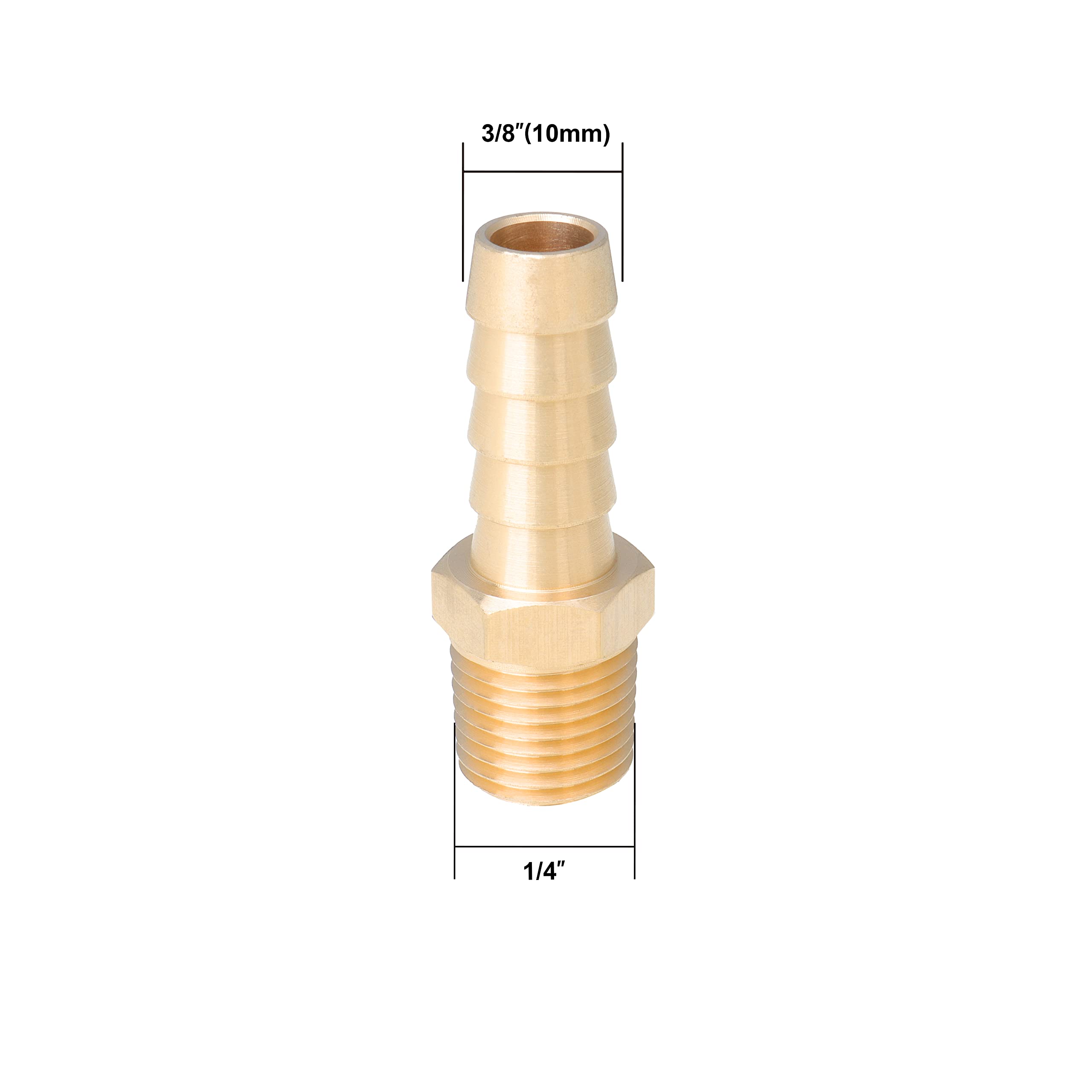 LTWFITTING Sortiment Kit Tube OD (1/8 Zoll 3/16 Zoll 1/4 Zoll 5/16 Zoll 3/8 Zoll 1/2 Zoll 5/8 Zoll) x 1/4 Zoll Male R Messing Schlauchtülle Connector Set (35 Stück)