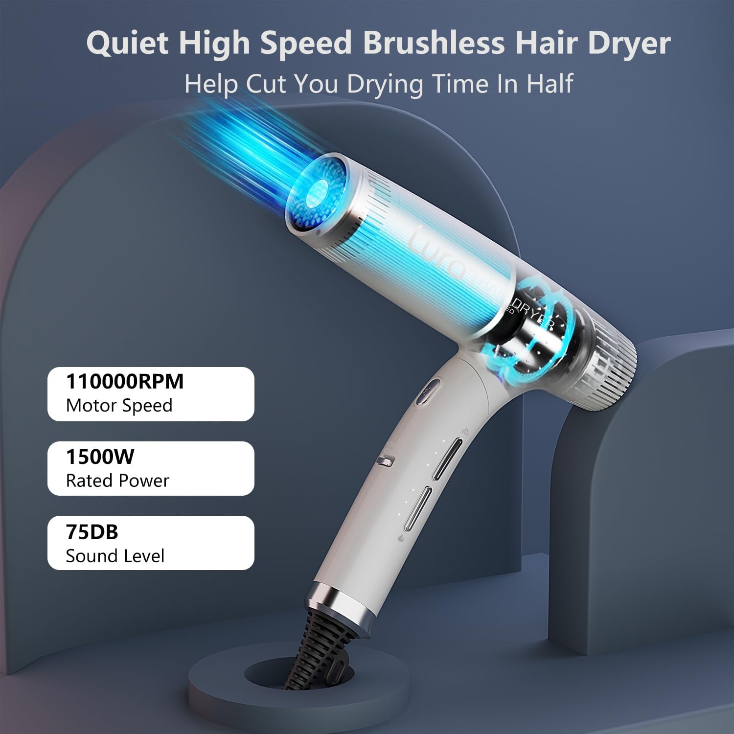 High Speed Ionic Hair Dryer:Portable Hair Blow Dryer for Women,1500w Professional Hair Dryers for Salon,Compact Mini Blowdryer with Travel Case for Travel,Quiet Lightweight Hairdryers for Kids and RA