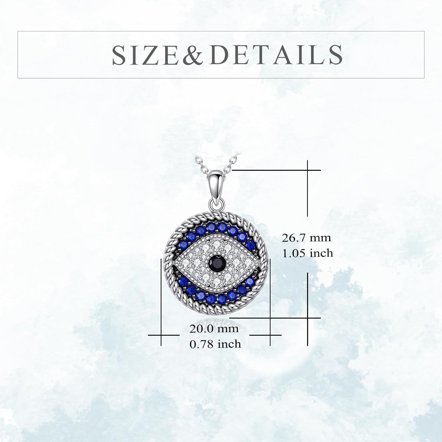 YFN Evil Eye Pendant Necklace for Women 925 Sterling Silver Greek Protection Jewelry with Blue Sapphire and Black Cz Amulet Gift - Image 4